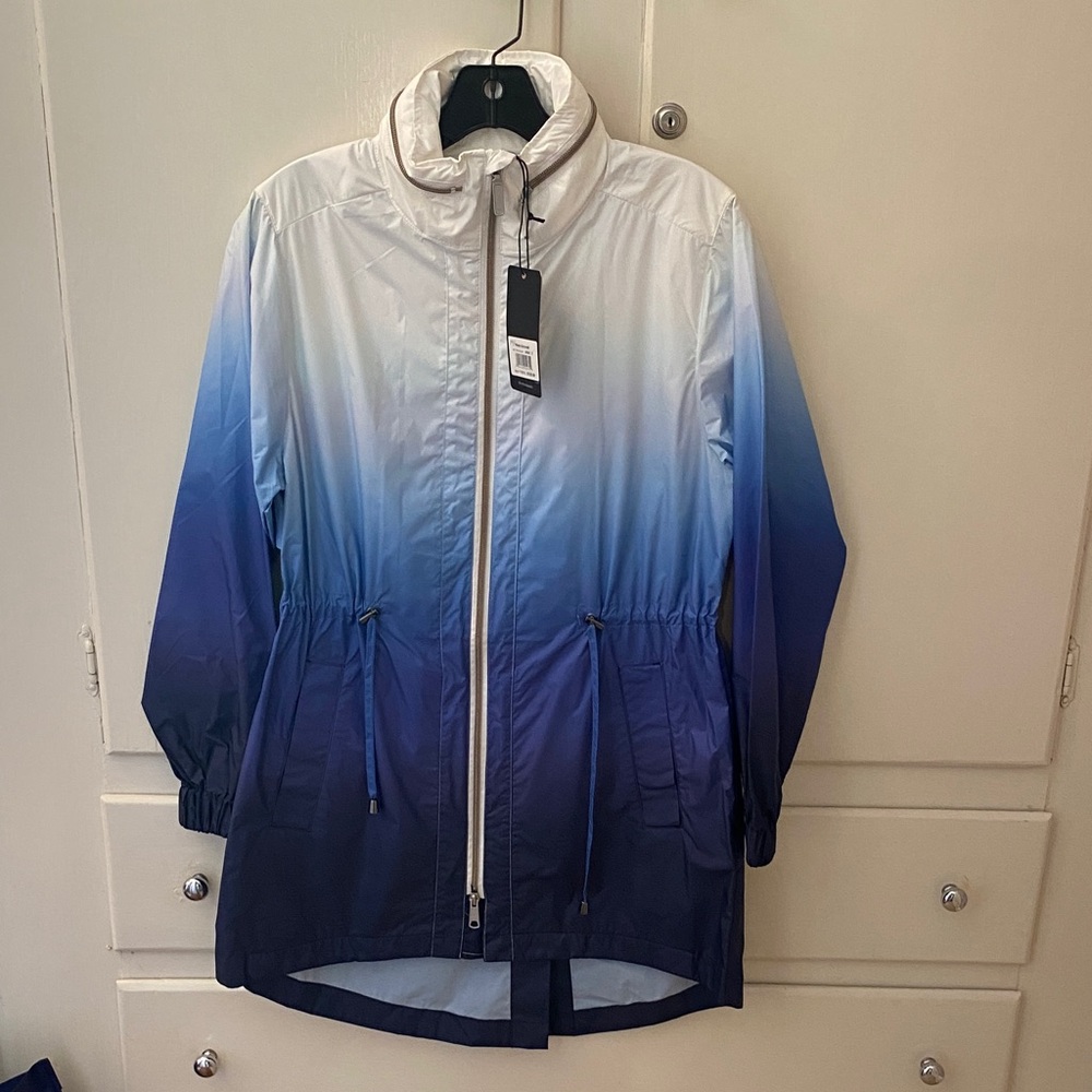 Blue White Raincoat Windbreaker Size XS